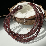 Multi-row bracelet made of natural Garnet